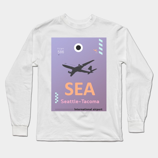 SEA Seattle airport tag Long Sleeve T-Shirt by Woohoo